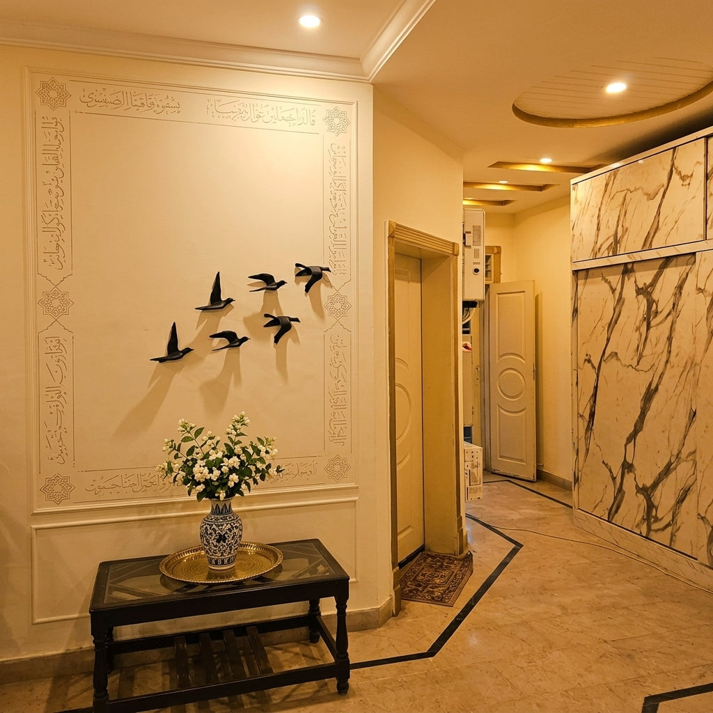 Freedom in Flight – 6-Piece Handcrafted Matte Black Resin Bird Wall Art Set – Elegant 3D Decor for Living Room, Bedroom & Entryway