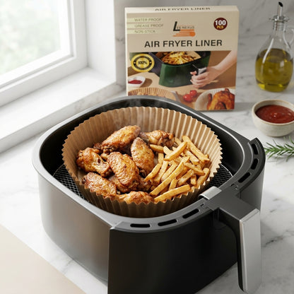 Elevate Your Air Frying Experience – 100 Pack Premium No-Mess Liners for the Modern Kitchen